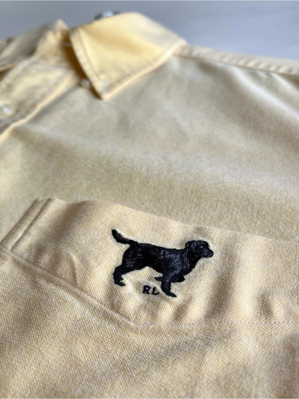 Ralph Lauren Vintage Blake Butter Yellow Oxford Button Down Shirt (100% Cotton) - Picture 5 of 8